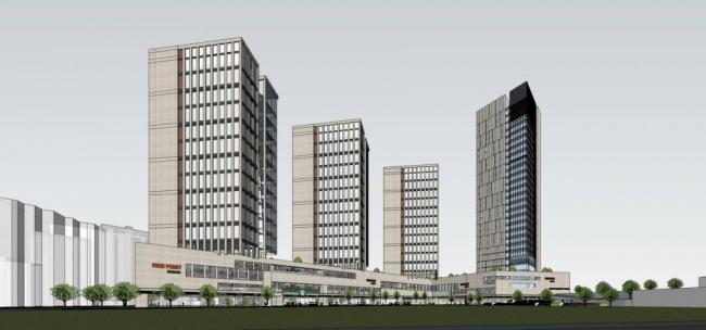 Sketchup综合体模型|高层商业综合体，酒店办公，住宅公寓，商业裙房，现代风格