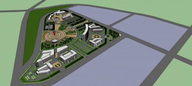 Sketchup景观模型|广场景观，现代风格，酒店办公，入口，城市小品