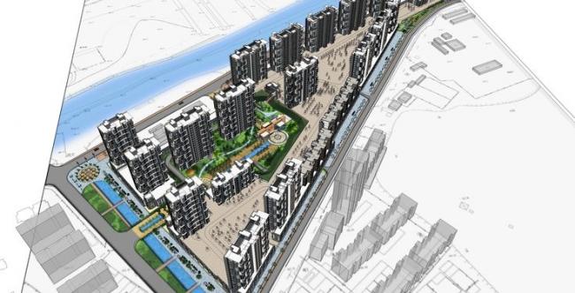 Sketchup住宅模型|小高层住宅，现代风格，底层商业，居住建筑