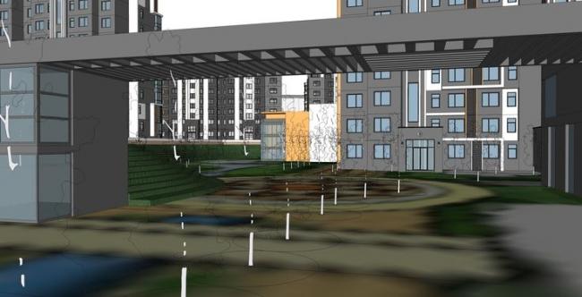 Sketchup住宅模型|小高层住宅，现代风格，底层商业，居住建筑