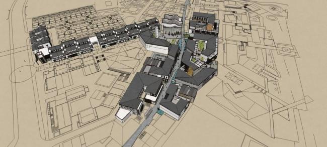 Sketchup商业模型|多层商业街，新中式风格
