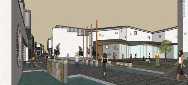 Sketchup商业模型|多层商业街，新中式风格