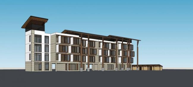 Sketchup住宅模型|多层住宅楼，居住建筑，东南亚风格