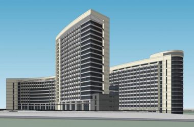 Sketchup医院模型|柳州中医院，多层高层混合，医疗建筑，现代风格-BIM建筑网