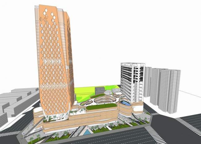 Sketchup综合体模型|高层办公楼，商业综合体，现代风格