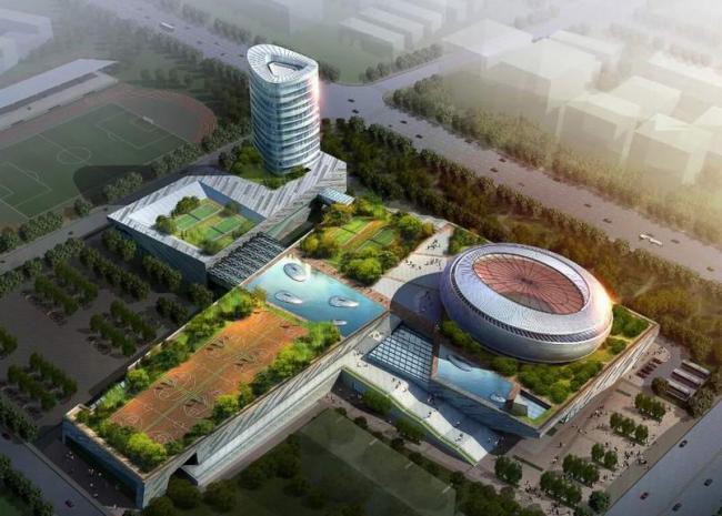 Sketchup体育馆模型|多层体育馆，舟山普陀体育中心，现代风格