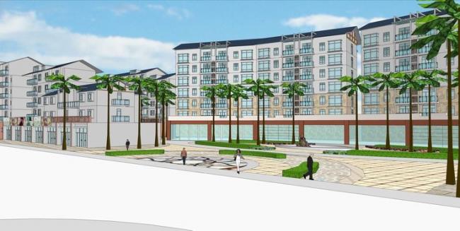 Sketchup住宅模型|多层住宅，新中式风格，居住建筑