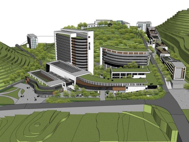 Sketchup医院模型|多层高层混合，医院，医疗建筑，现代风格