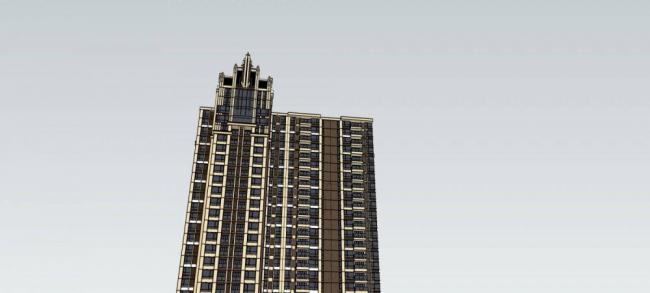 Sketchup住宅模型|高层住宅楼，新古典风格，居住建筑