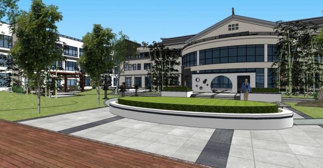 Sketchup酒店模型|多层酒店，办公，中式风格