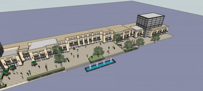 Sketchup商业模型|多层商业街，裙房，新古典风格