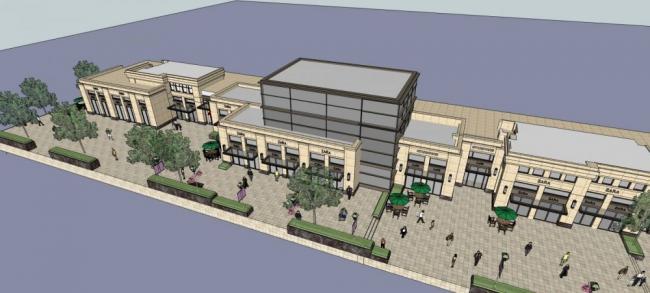 Sketchup商业模型|多层商业街，裙房，新古典风格