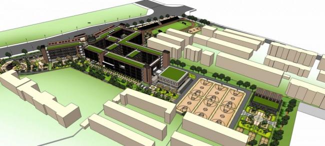 Sketchup学校模型|西航小学，多层学校，教育建筑，教学楼，现代风格