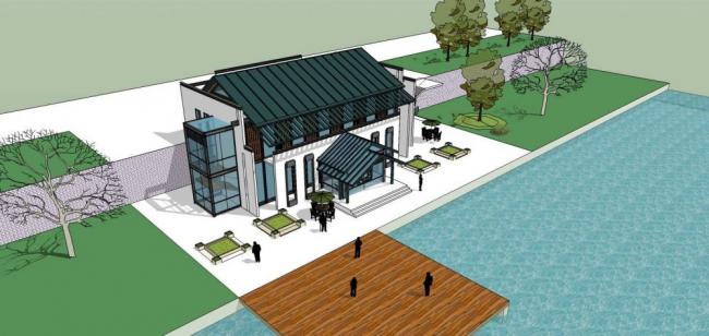 Sketchup商业模型|多层会所，商业建筑，新中式风格