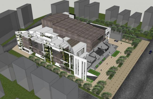Sketchup文化模型|多层影剧院，大剧场，体育观览，文化建筑，现代风格