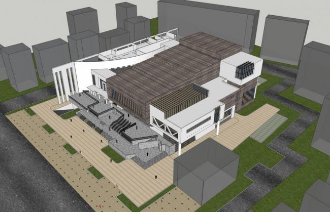 Sketchup文化模型|多层影剧院，大剧场，体育观览，文化建筑，现代风格