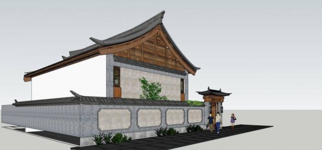 Sketchup别墅模型|独栋别墅，中式风格