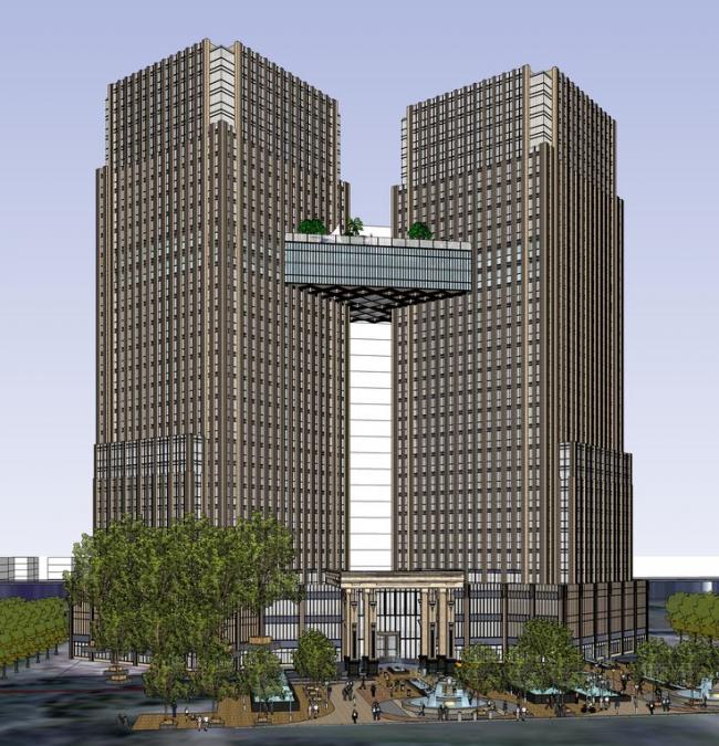 Sketchup综合体模型|商业广场，大型商业综合体，高层办公，酒店，新古典风格