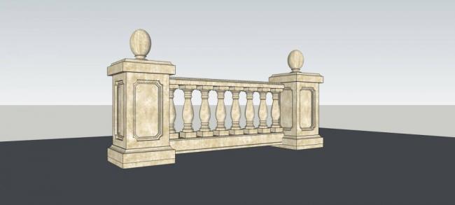 Sketchup素材模型|栏杆，欧式，构件