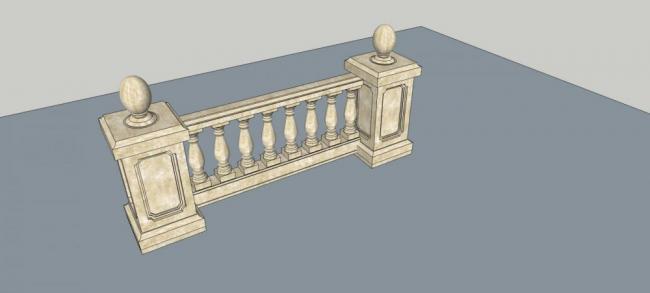 Sketchup素材模型|栏杆，欧式，构件