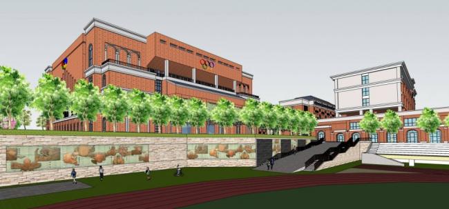 Sketchup学校模型|多层学校中学，教学楼，欧式风格，教育建筑