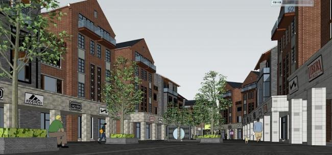 Sketchup商业模型|那坡旅游国际商贸城，多层商业，民国风，新中式风格