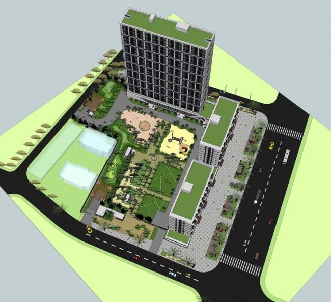 Sketchup住宅模型|多层高层混合，公寓楼，居住建筑，现代风格，住宅景观