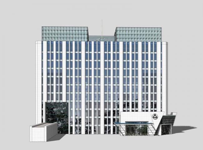 Sketchup办公模型|高层行政办公大楼，现代风格