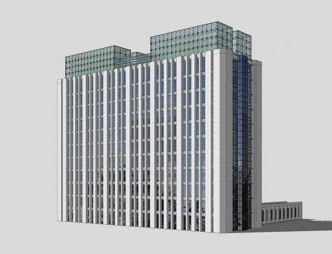 Sketchup办公模型|高层行政办公大楼，现代风格