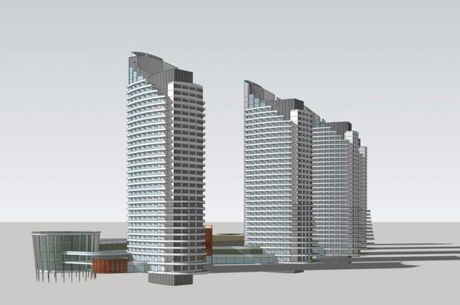 Sketchup办公模型|高层办公楼，写字楼，现代风格