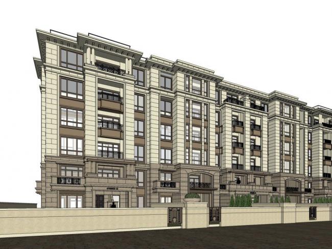 Sketchup住宅模型|多层住宅，花园洋房，居住建筑，新古典风格