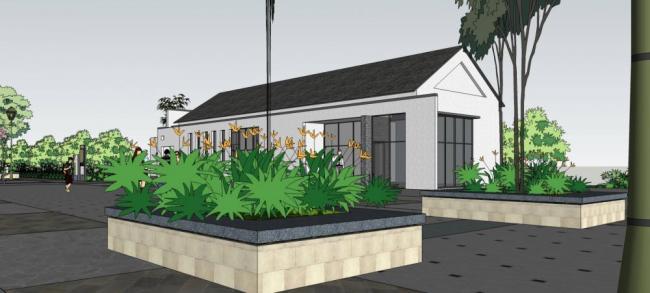 Sketchup小品模型|公共厕所，中式风格