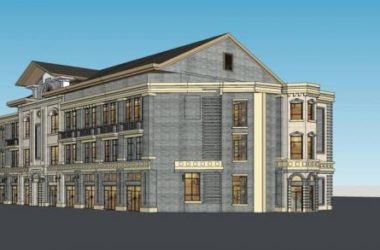 Sketchup商业模型|多层商业楼，民国风格，中式风格-BIM建筑网