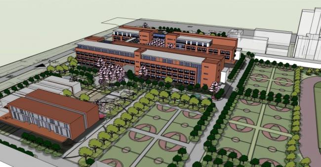 Sketchup学校模型|多层学校中学，教学楼，教育建筑，现代风格