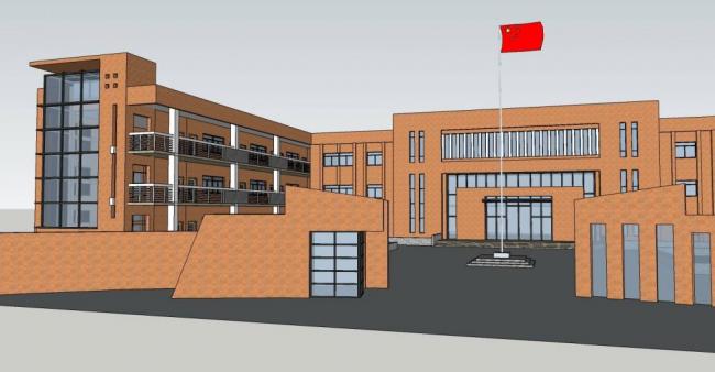 Sketchup学校模型|多层学校小学，教学楼，教育建筑，现代风格
