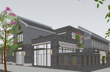 Sketchup商业模型|莲花府邸，商业建筑，民国风，新中式风格-BIM建筑网