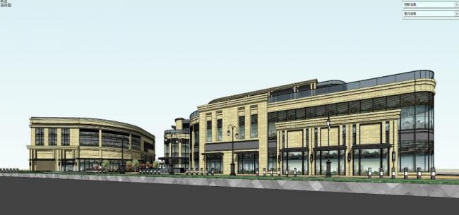 Sketchup商业模型|简欧，全模角度商业，多层商业建筑，新古典风格