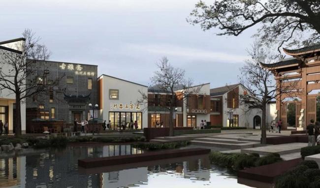 Sketchup商业模型|黄山百师宫非遗文化街,浙江安地,中式风格,多层商业街