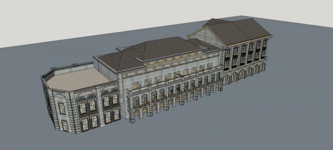 Sketchup商业模型|多层商业街，民国风格