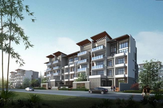 Sketchup住宅模型|多层住宅，花园洋房，居住建筑，现代风格