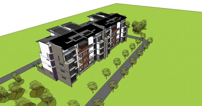 Sketchup住宅模型|多层住宅，花园洋房，居住建筑，现代风格