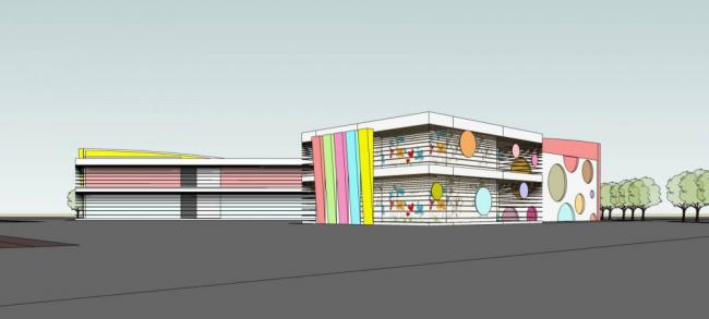 Sketchup学校模型|多层学校幼儿园，教育建筑，现代风格