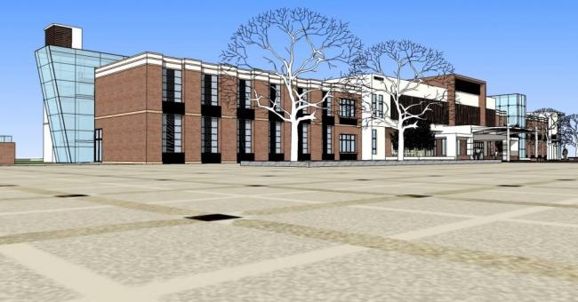 Sketchup办公模型|多层工厂办公楼，工业，现代风格