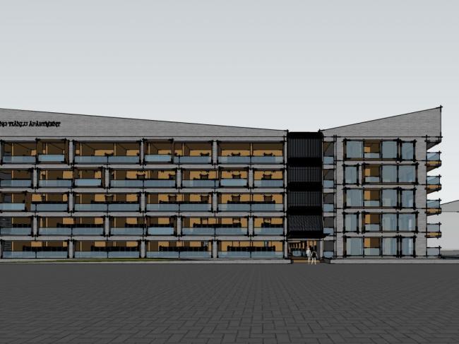 Sketchup住宅模型|多层公寓，现代风格，居住建筑