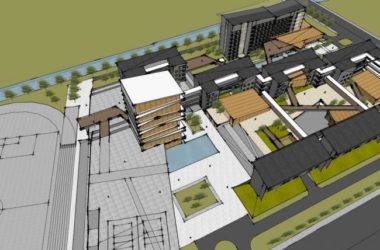 Sketchup学校模型|多层学校校园，教育建筑，现代风格-BIM建筑网