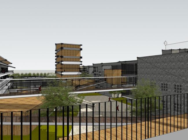 Sketchup学校模型|多层学校校园，教育建筑，现代风格