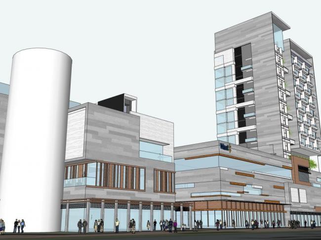 Sketchup住宅模型|多层高层混合，高层住宅，底层商业，新中式风格