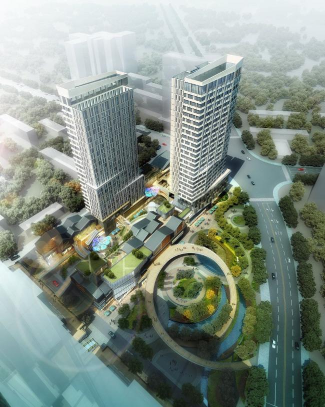 Sketchup综合体模型|多层高层混合商业综合体，高层办公，现代风格