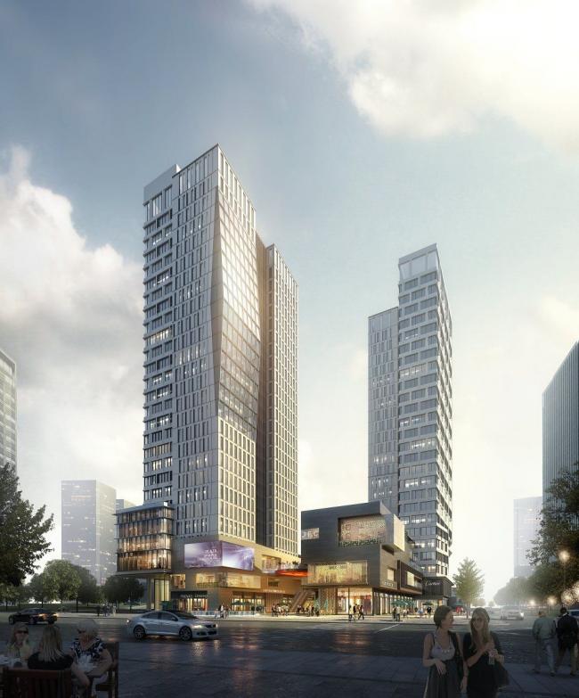 Sketchup综合体模型|多层高层混合商业综合体，高层办公，现代风格