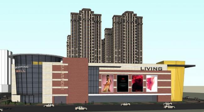 Sketchup住宅模型|高层住宅，底层商业，欧式古典风格商住楼